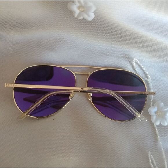 EUC KLOE KARDASHIAN DIFF Eyewear Reflective Lenses Rose Gold Hardware - Picture 5 of 12